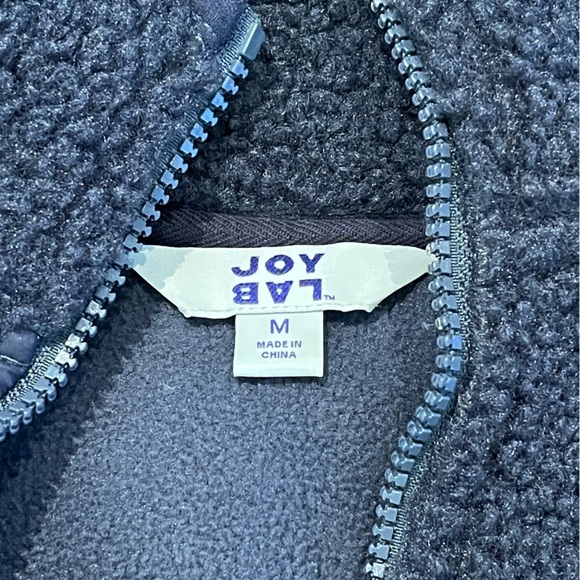 JoyLab Dark Navy Blue Oversized Sherpa Pullover Half Zip Jacket M - Picture 5 of 13